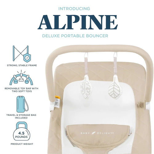 Baby Delight Alpine Portable Bouncer Organic Oat